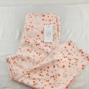 NWT Just Fab Large Sumner L Active 3/4 Floral Peach Leggings